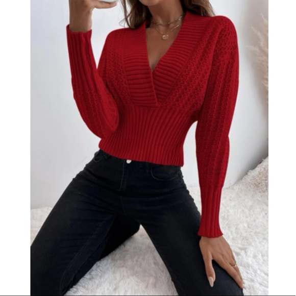 Cozy V neck wrap sweater - Picture 6 of 15